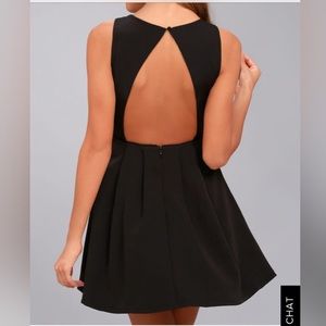 Lulus Black Backless Mini Dress with side cut-outs
